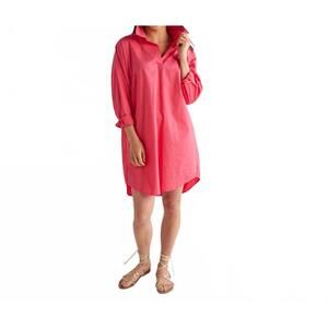 NEW CARYN LAWN preppy mini dress in fuschia